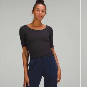 Lululemon Ribbed Micro-Modal Half Sleeve T-Shirt